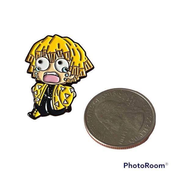 Demon Slayer Zenitsu Crying Enamel Pin - Picture 5 of 6